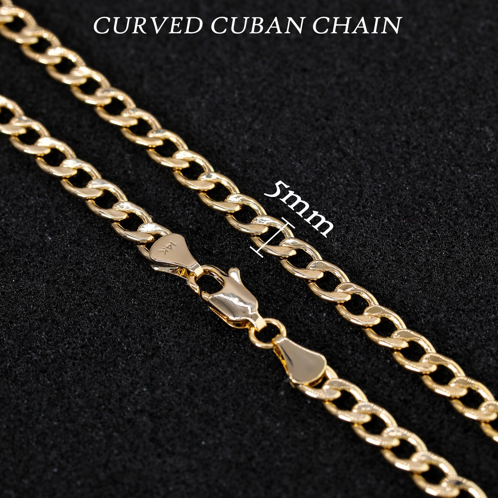 1 OZ Nugget Cut Charm Pendant 14k Gold Plated Brass 5mm 20″ Cuban Choker Chain