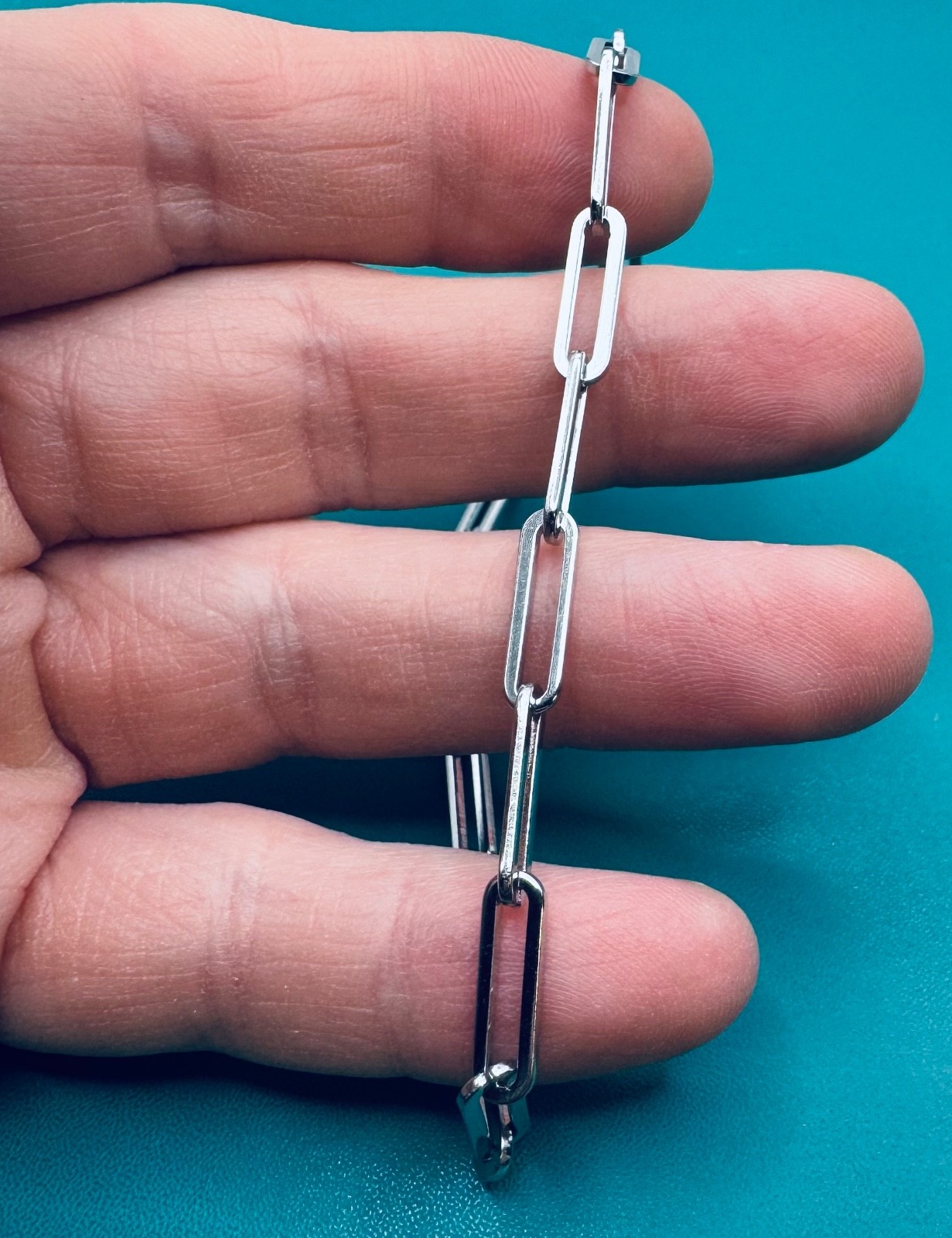 Brand New Stainless Steel Medium Paperclip Anklet Adjustable ~9-10.5” Waterproof