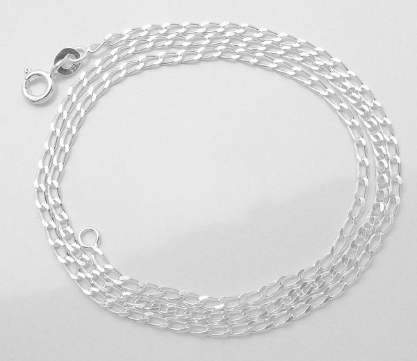 Solid Curb Link Chain Necklace Sterling Silver 2mm