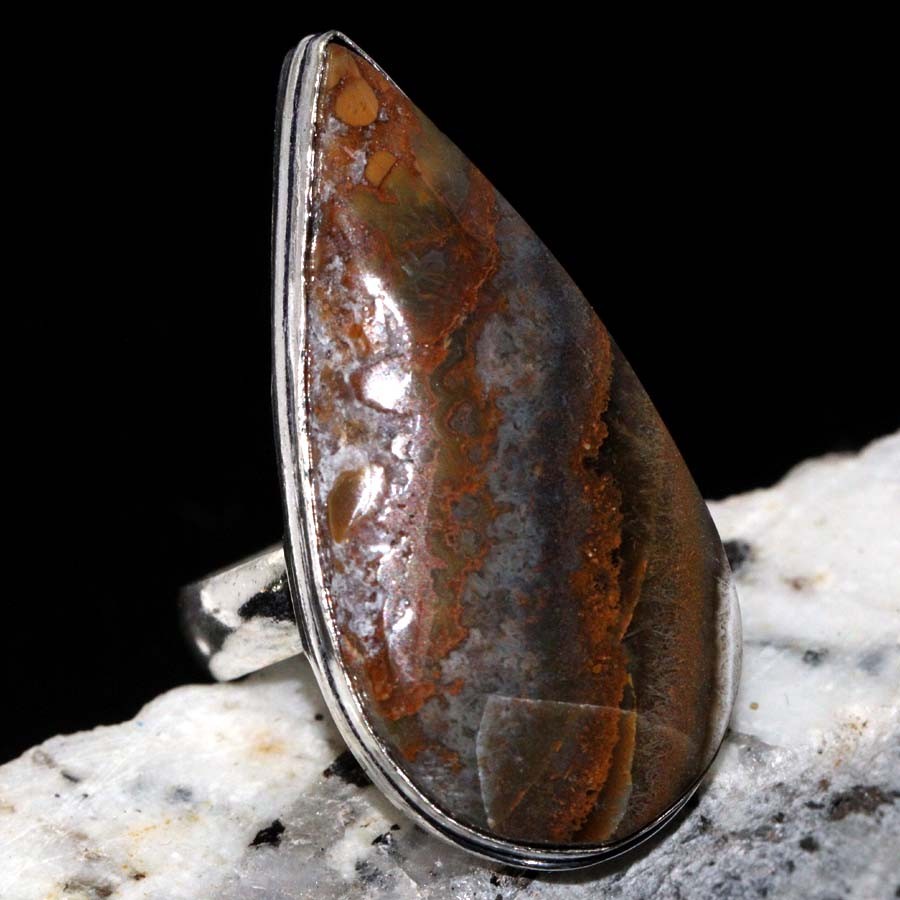 925 Silver Plated Mexican Laguna Lace Jewellery Ring Handmade Size Us 5 GW