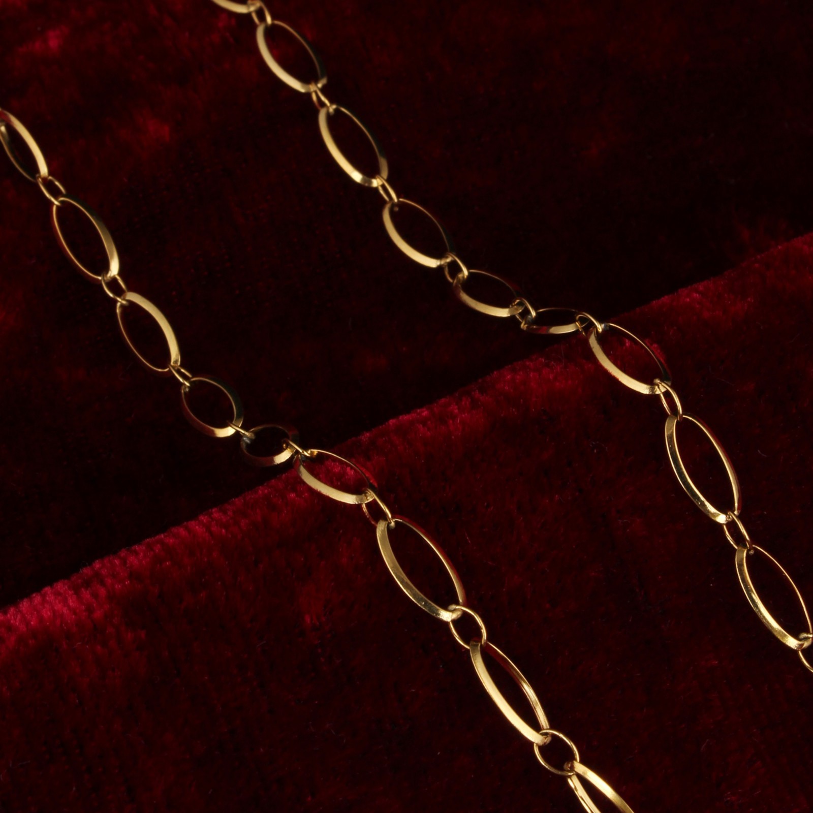 Gold Plated Oval Link Chain Necklace for Men & Women Designer Chain 22 Inch