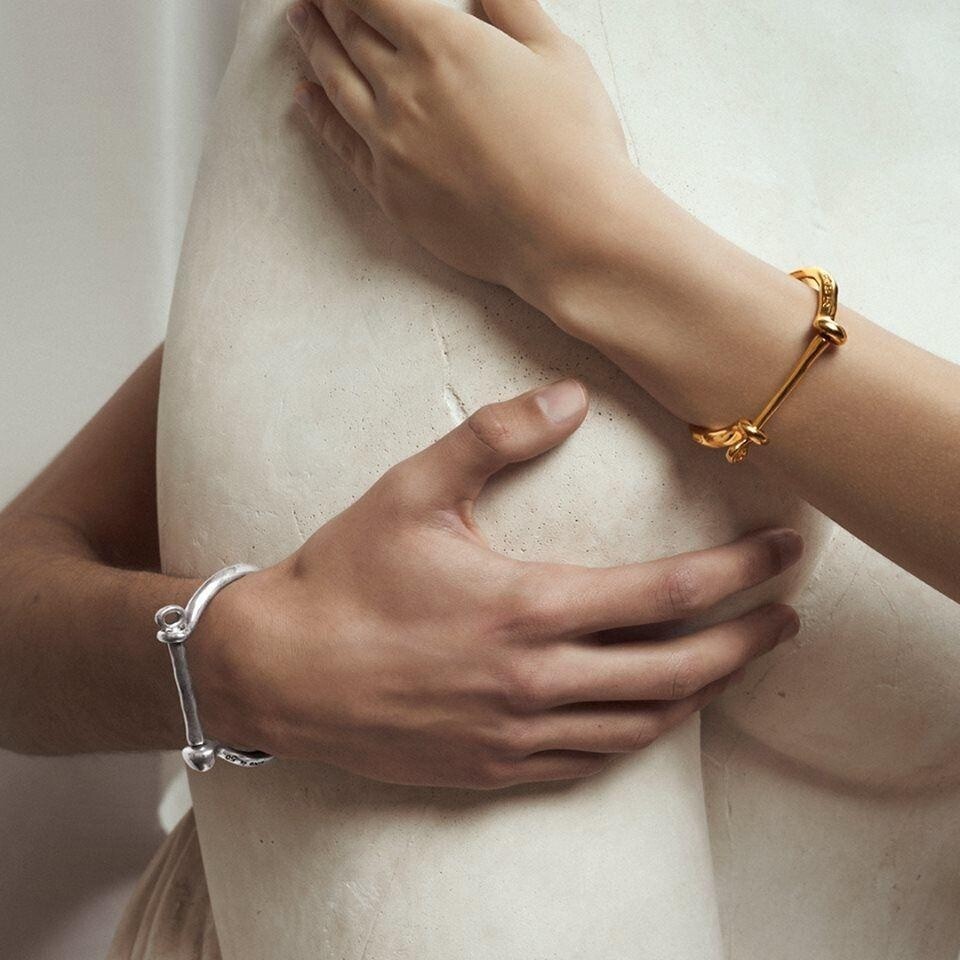 New 100% UNO de 50 Unisex Men Women Gold Estás Grillado Shackled Bangle Bracelet