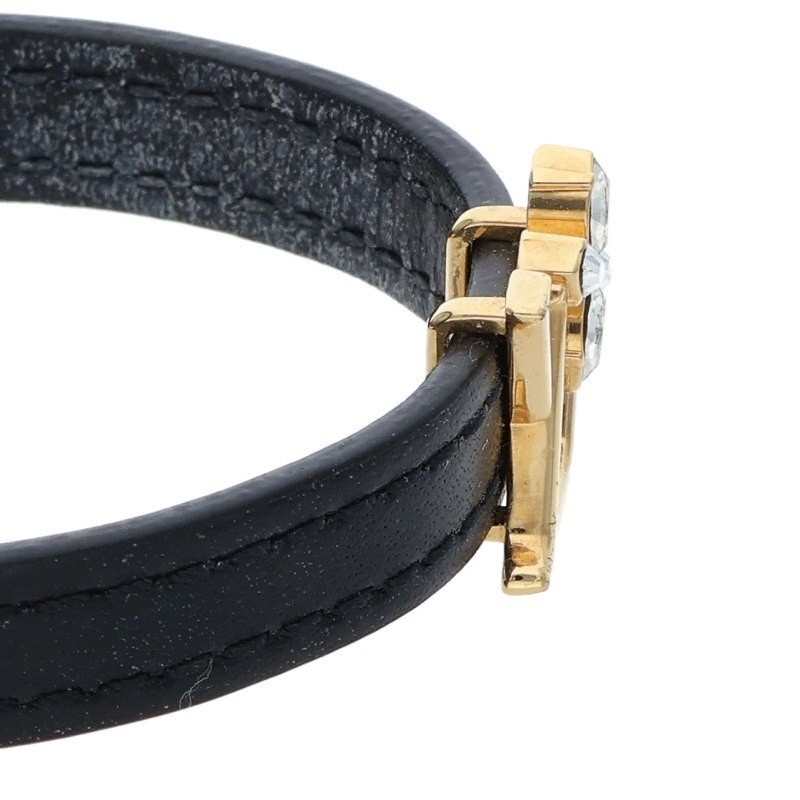Authentic Louis Vuitton Bracelet Flower Iconic Black 19.5cm From Japan