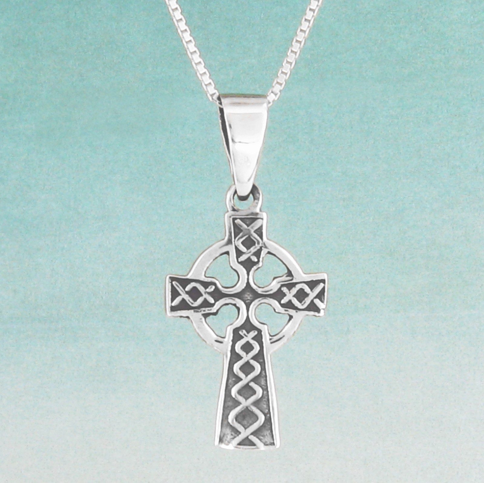 Celtic Cross Pendant – SOLID Sterling Silver – MANY Chain Choices!