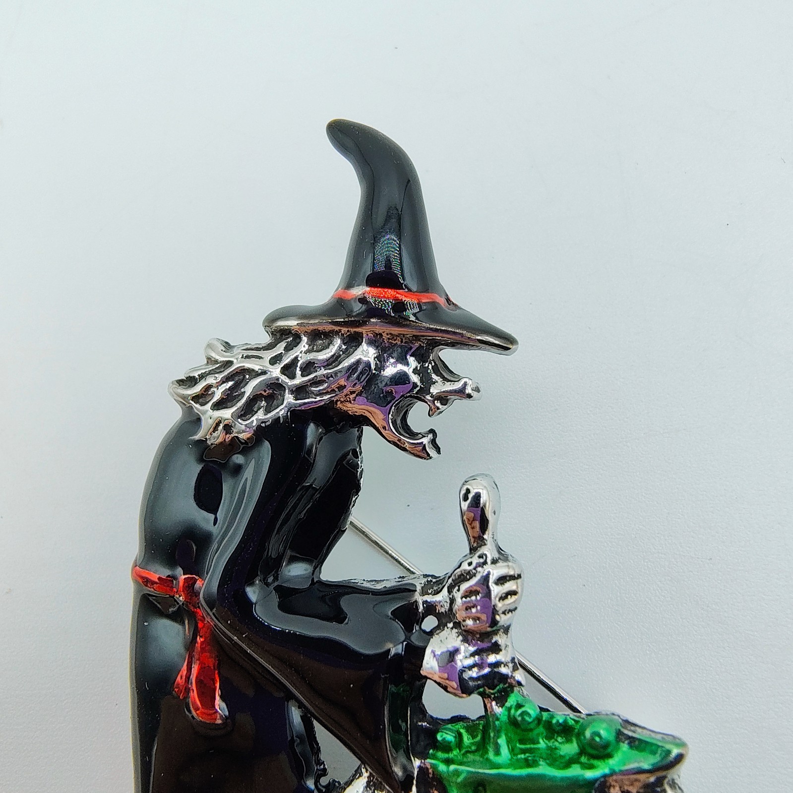 Witch Boiling Cauldron Halloween Brooch Pin Spooky Season Vintage Inspired