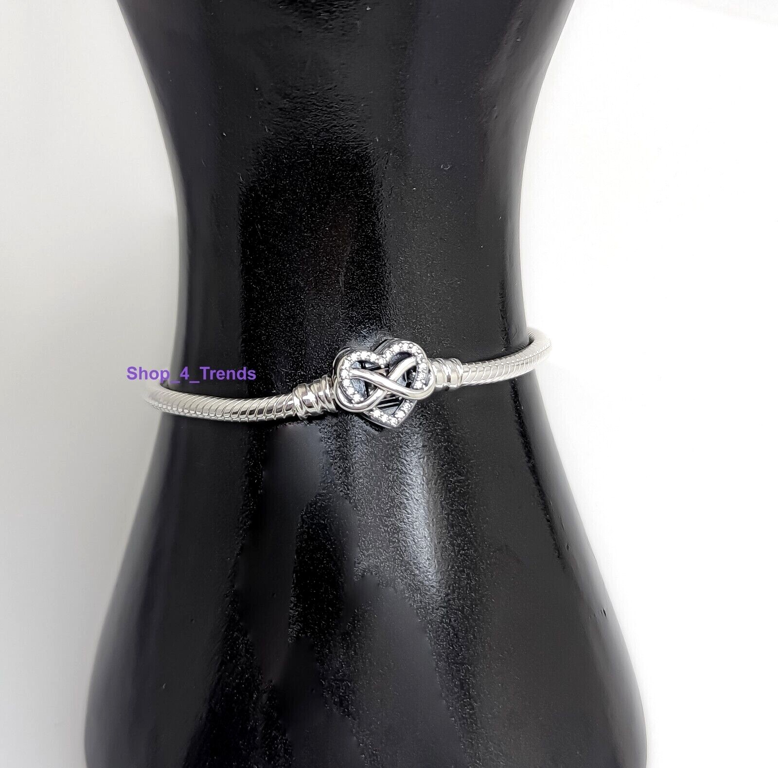 NEW PANDORA 592645C01 Moment Sparkling Infinity Heart Clasp Snake Chain Bracelet
