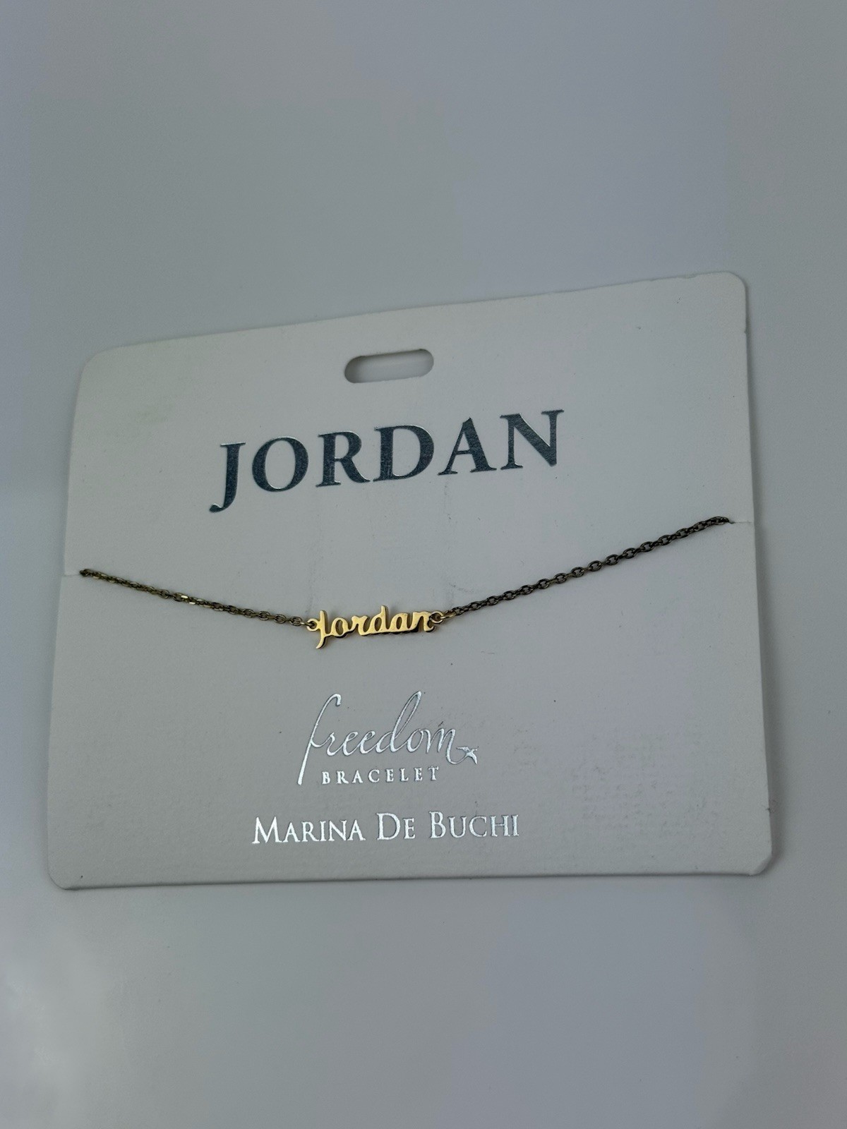 NEW Lumiela JORDAN Personalized Name Bracelet Nickel Free Gold Tone