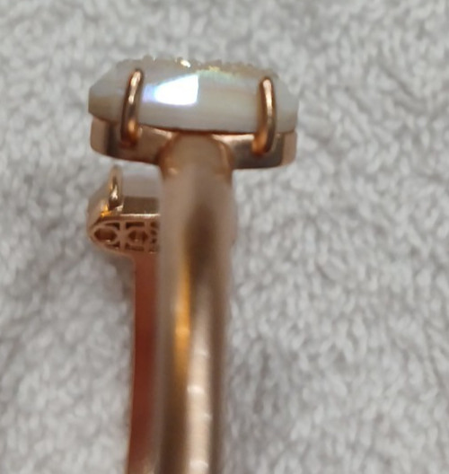 Kendra Scott Bangle Cuff Iridescent Drusy Quartz Rose Gold Bracelet Rare Vintage