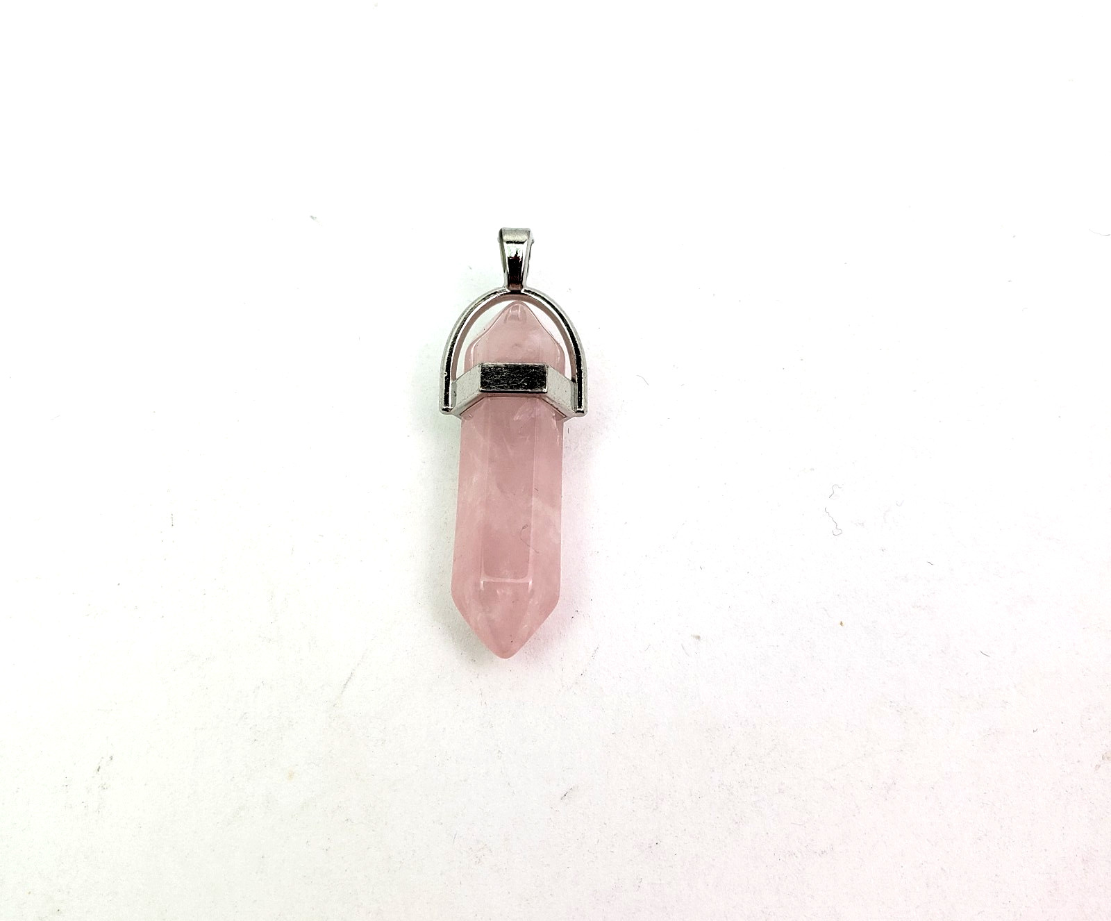 Unbranded Light Pink Hexagonal Pointed Stone Pendant