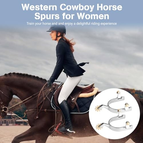 2 Pack Horse Spurs, Stainless Steel Horse Spurs for Men Women, Western Cowboy