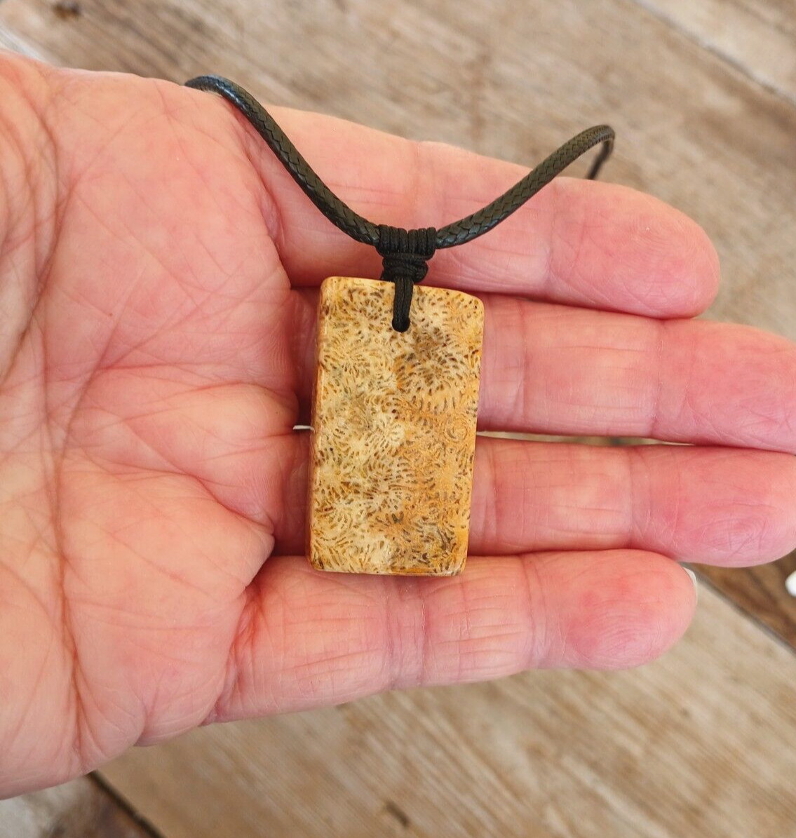 Unisex heavy Coral Fossil Pendant Waterproof Coral Fossil Beach Coastal Necklace
