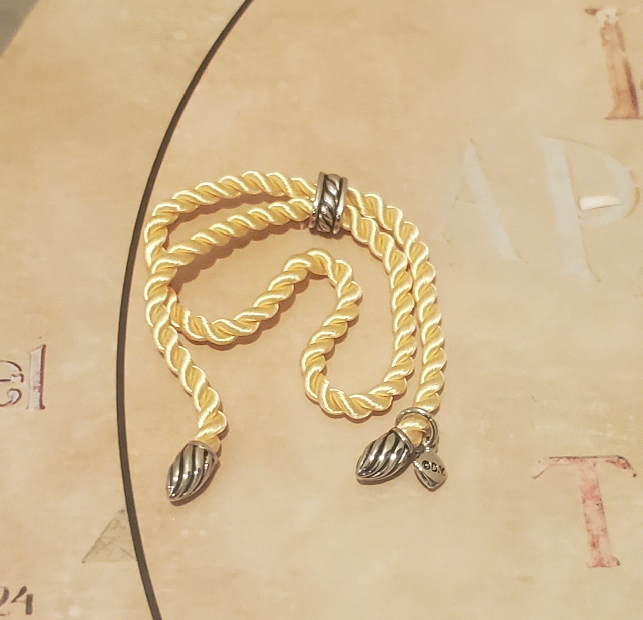 David Yurman Adjustable Rope Bracelet Pale Yellow Great Yurman Color