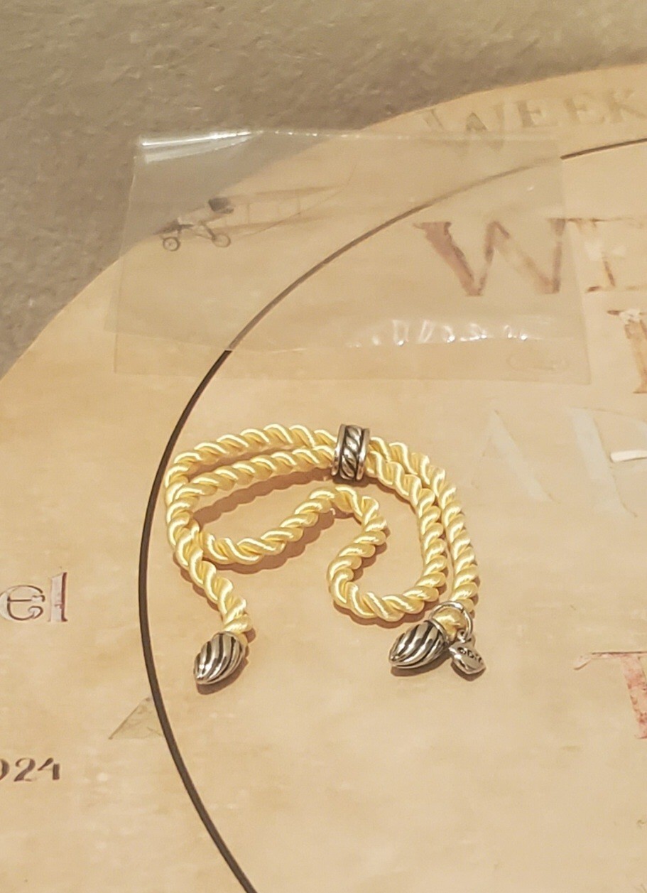 David Yurman Adjustable Rope Bracelet Pale Yellow Great Yurman Color
