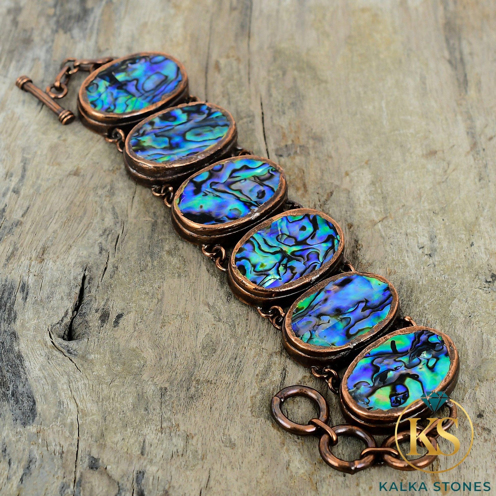 Copper Abalone Shell Stone Wife Elegant Electroformed Chain New Bracelet Jewelry