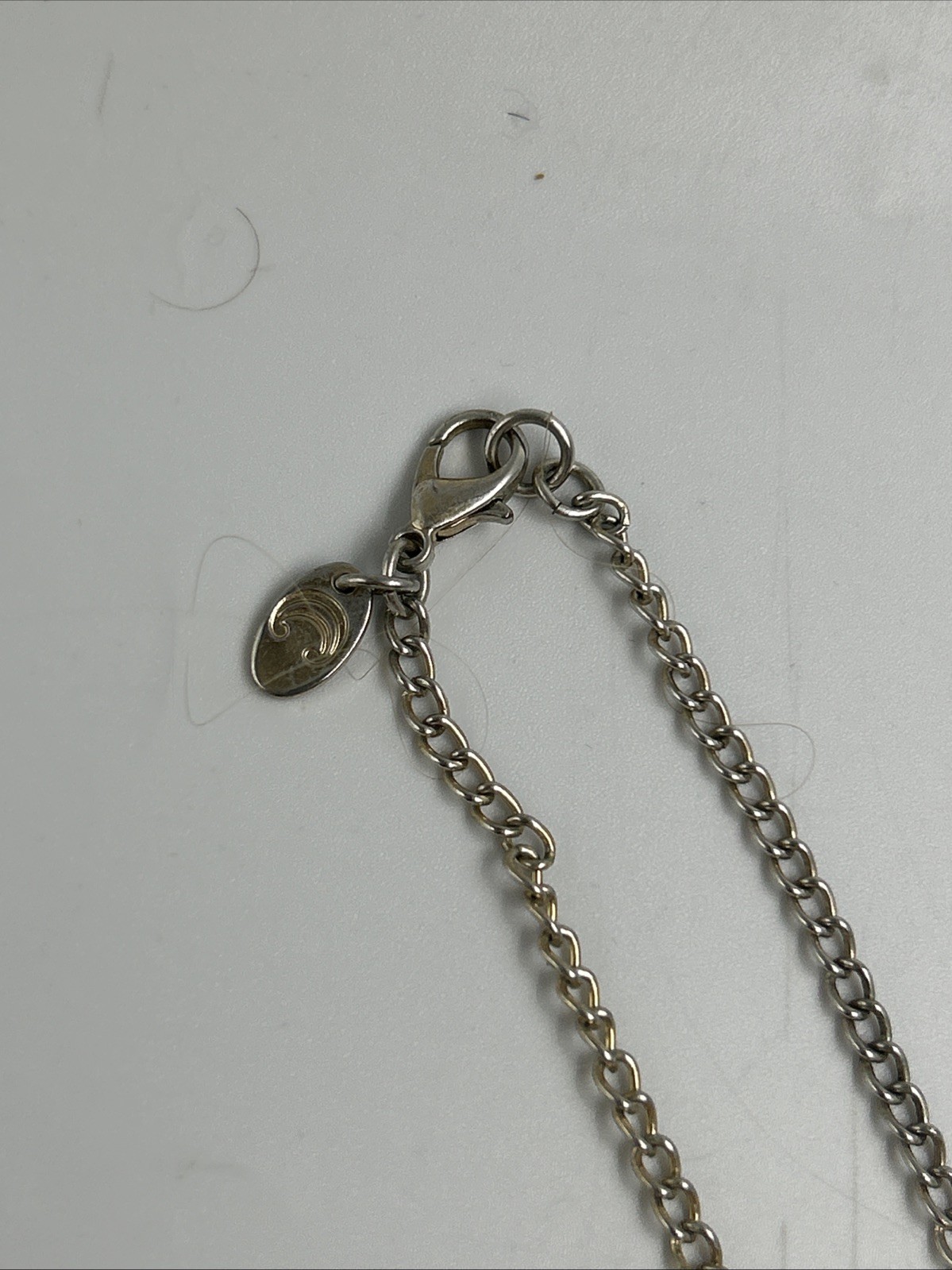 Silver Tone Filigree Pendant Tassle Y-Drop Chain Necklace