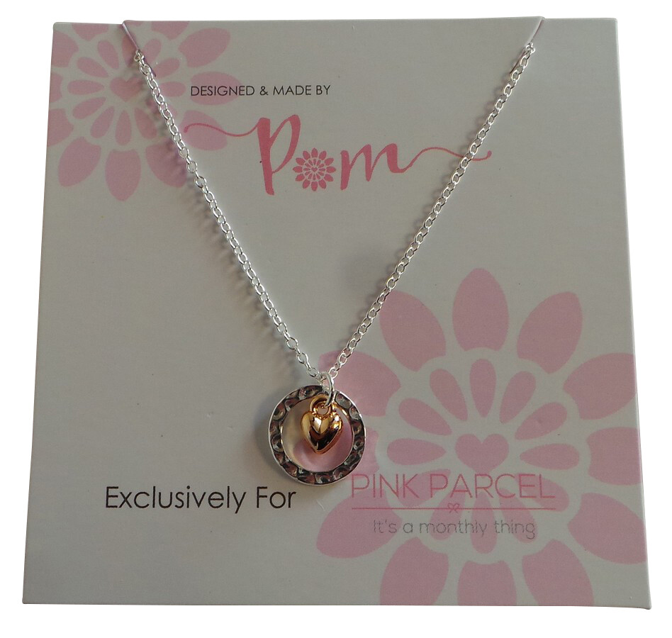 Silver Plated Heart Pendant Necklace Rose Gold Coloured Heart Love