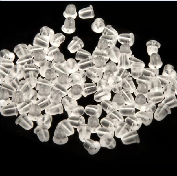 Soft & Reliable Clear Silicone Earring Backs – 300 Replacement Pads for Jewelry