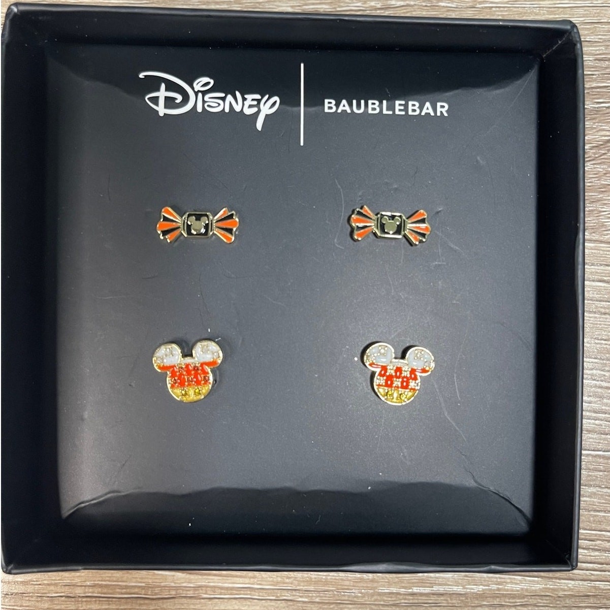 Disney Baublebar Mickey Mouse Halloween Candy Corn earrings 2 pairs NEW