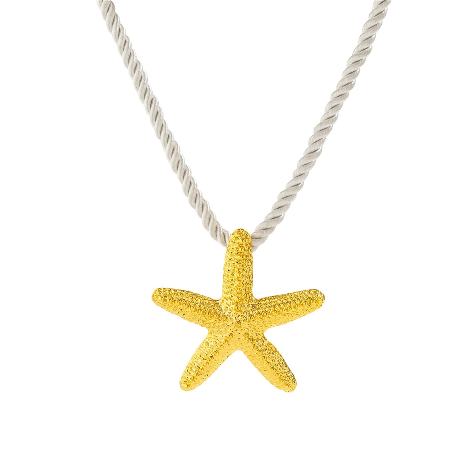 Starfish Fringe Necklace,Boho Layered Starfish Pendant Choker White Velvet Ne…
