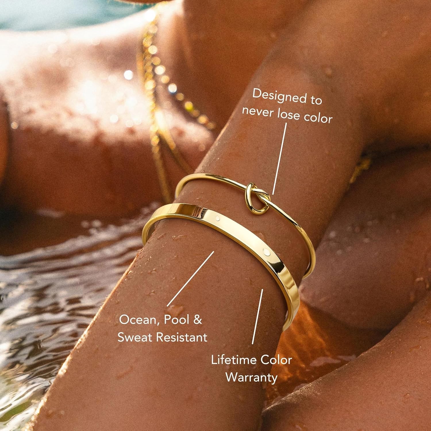 Gokeey Gold Bracelets Set for Women Non Tarnish, Waterproof 14K Gold Plated Ster