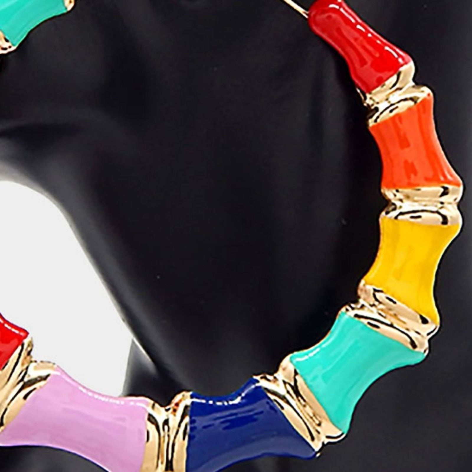 MultiColored Bamboo Door Knocker Earrings Trendy Fashion Jewelry Accessories