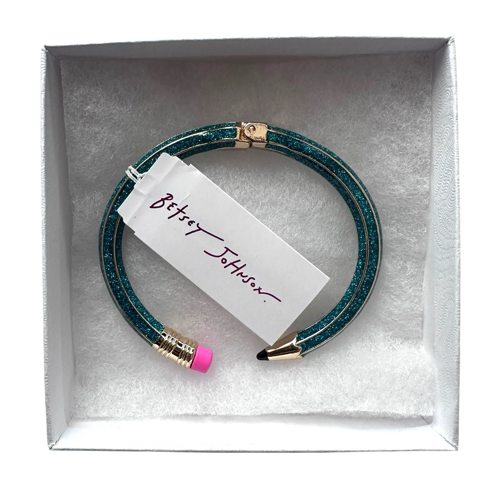 Betsey Johnson Open Hinge Enamel Pencil Bangle Bracelet