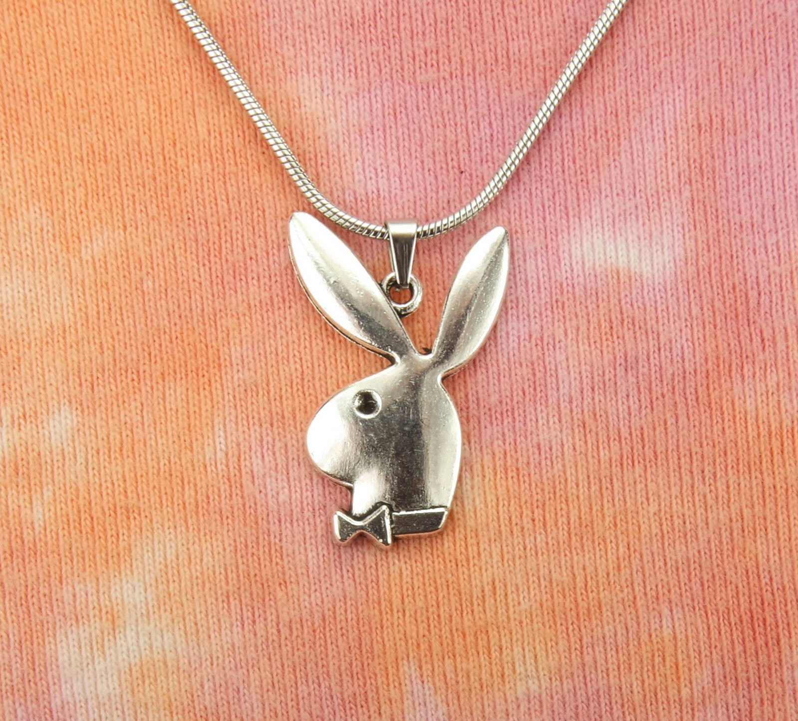Playboy Bunny Necklace on Snake Chain Play Boy Playboi Carti Charm Pendant Gift