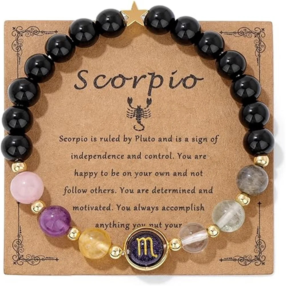 Zodiac Constellation Bracelet Aries Pisces Gifts for Women Men Astrology Jewelry