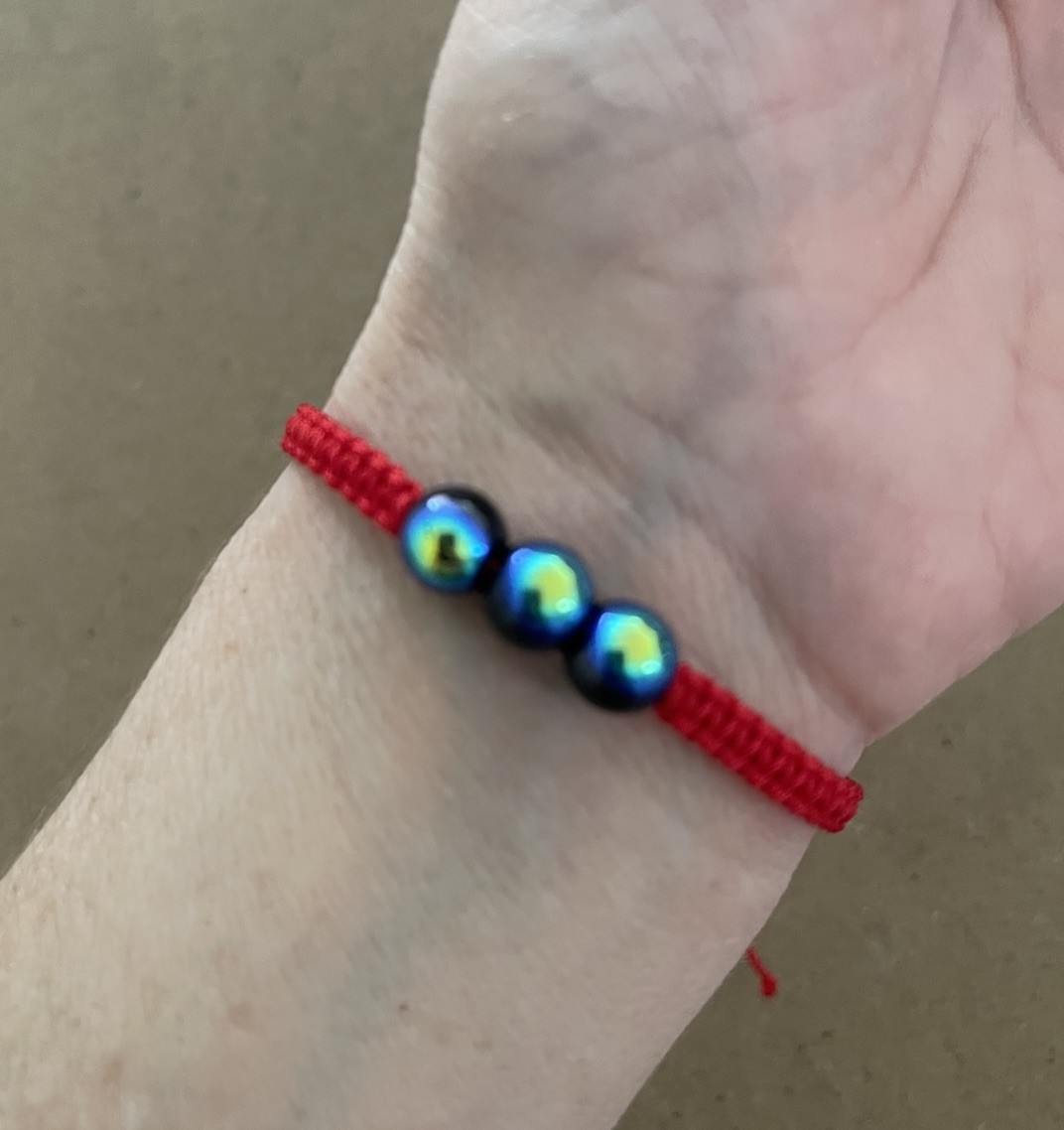 Red Bracelet With Black Obsidian For General Defense For Life