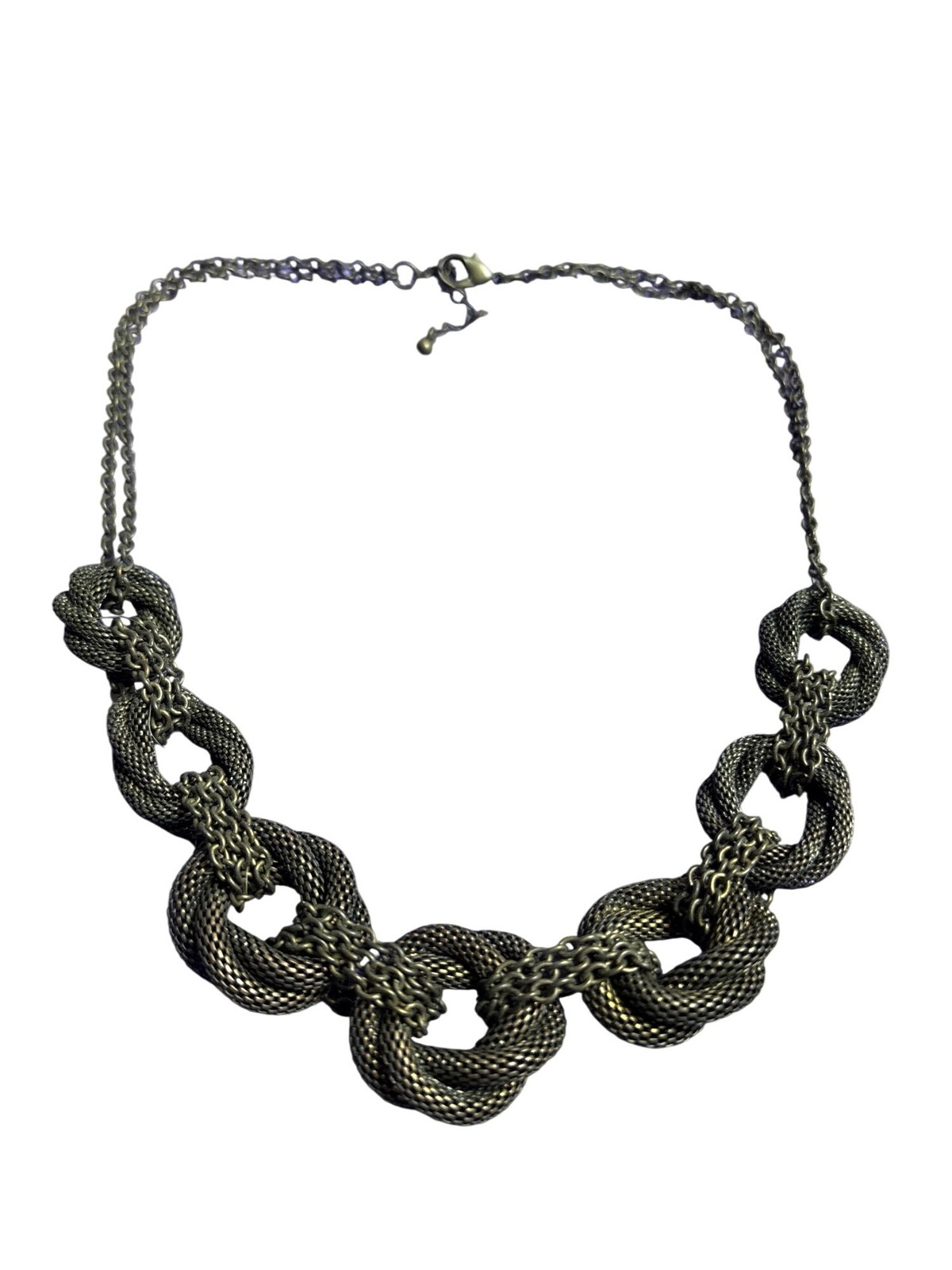 Bronze Color Chunky Statement Mesh Chain Necklace 17 – 19 inches Long