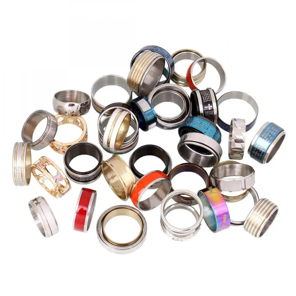 100X MIX LOT Stainless Steel rings Wholesale Men Women Gift Fashion Jewelry lot