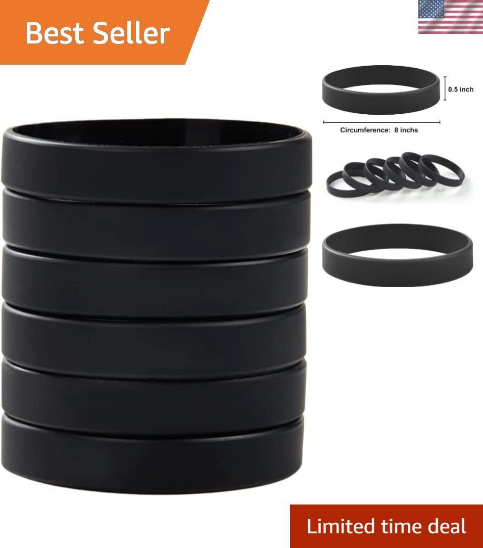 Wholesale 6pcs/pack Blank Color Silicone Bracelets Silicone Wristbands Rubber…