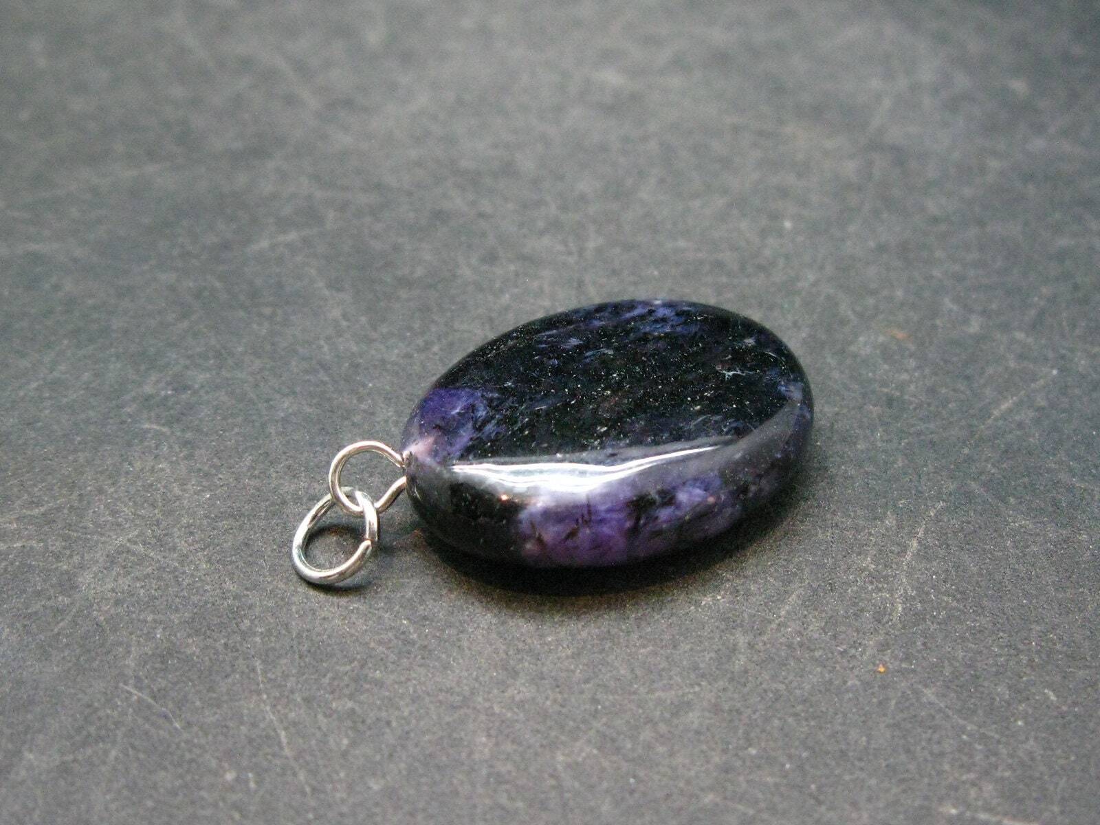 Rare High-Quality Charoite Pendant In SS From Russia – 1.3″ – 6.0 Grams