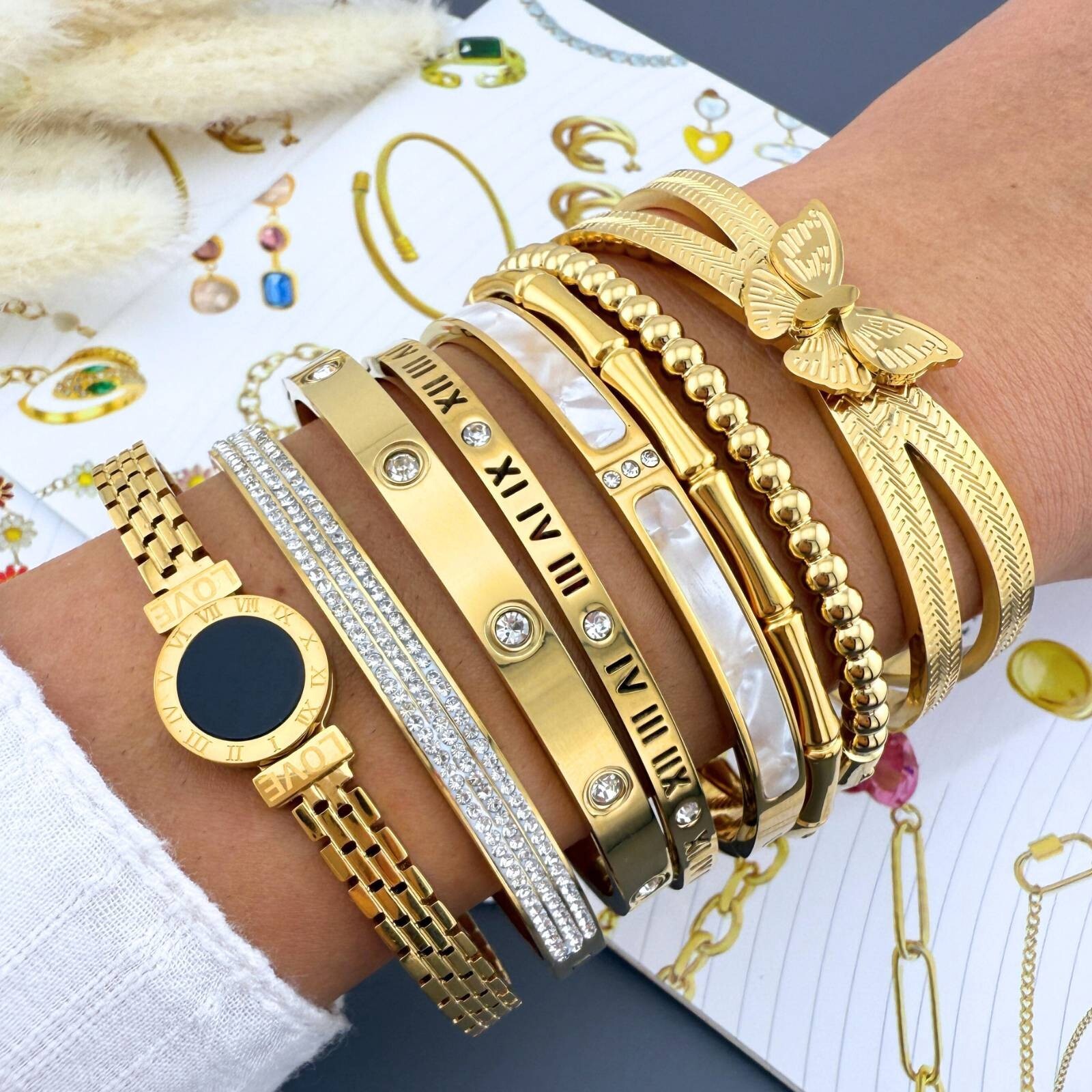 Roman Bracelet 18K Gold Plated Steel