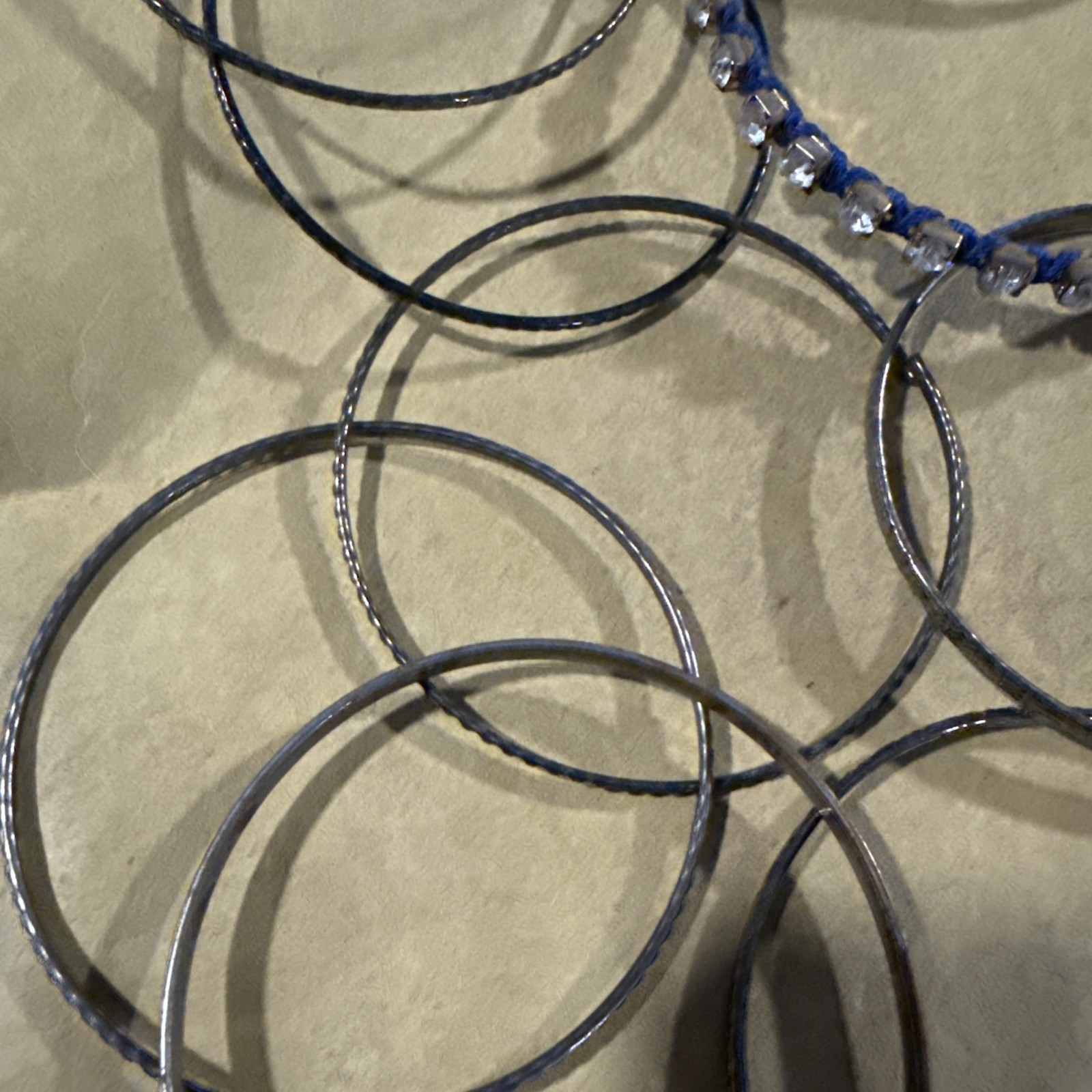 Bangle Bracelets Set (10) Silver and Black