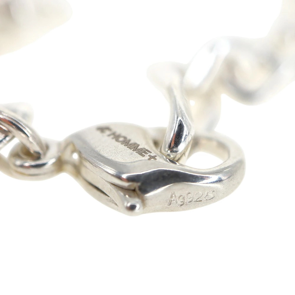 4℃ SV925 Silver Bracelet Unisex Design Silver 19.5cm Used