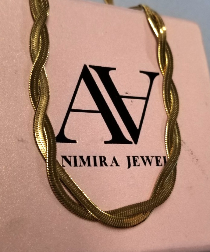 Animira Jewels Twisted Herringbone Chain 16″+2″