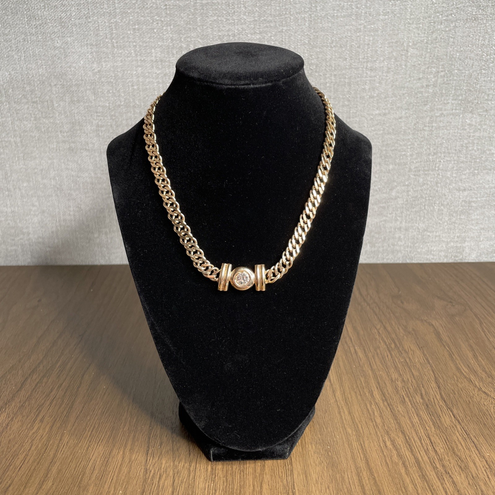Bijoux Cascio Necklace Chain Gold Plated Curb Link 17″ Vintage