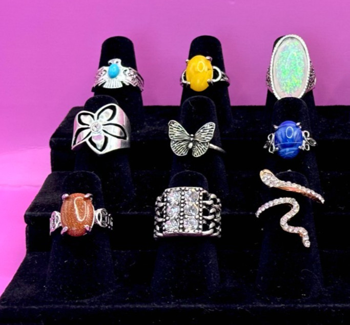 Lot 18 Rings Sizes 5 to 5.5 Mix Designs & Materials Contemporary R-26
