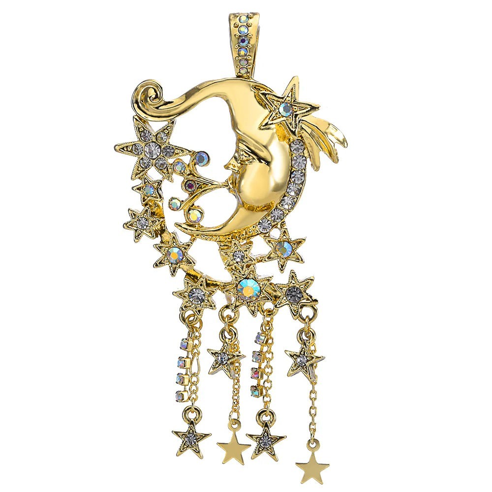 Kirks Folly Luna in Starlight Foldover Pendant goldtone