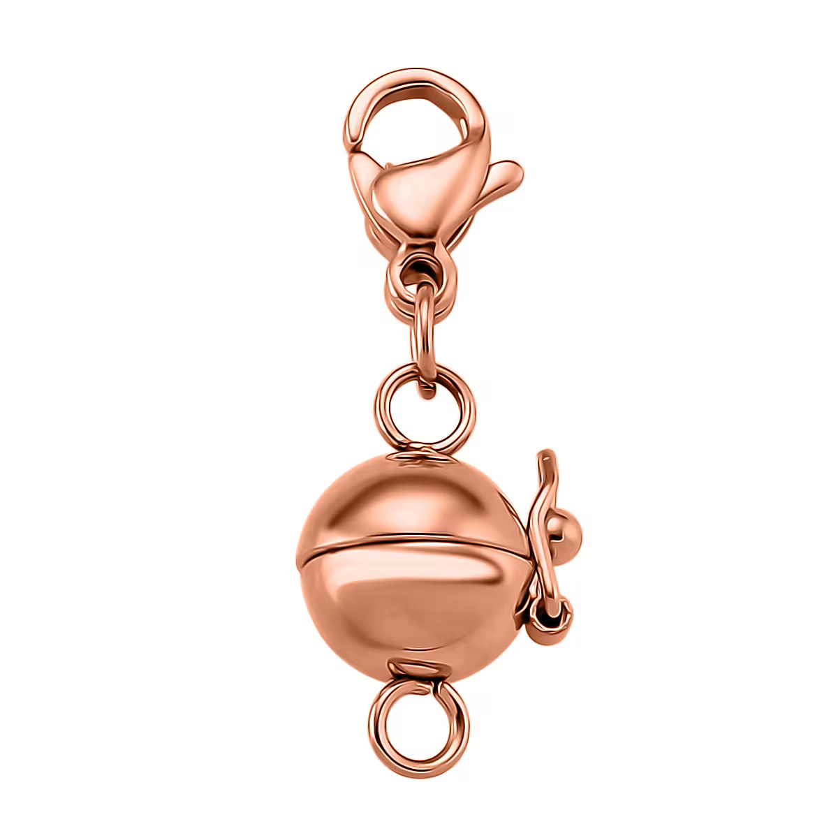 8mm Secure Latch Magnetic Lock with 9mm Lobster Clasp in ION Plated RG