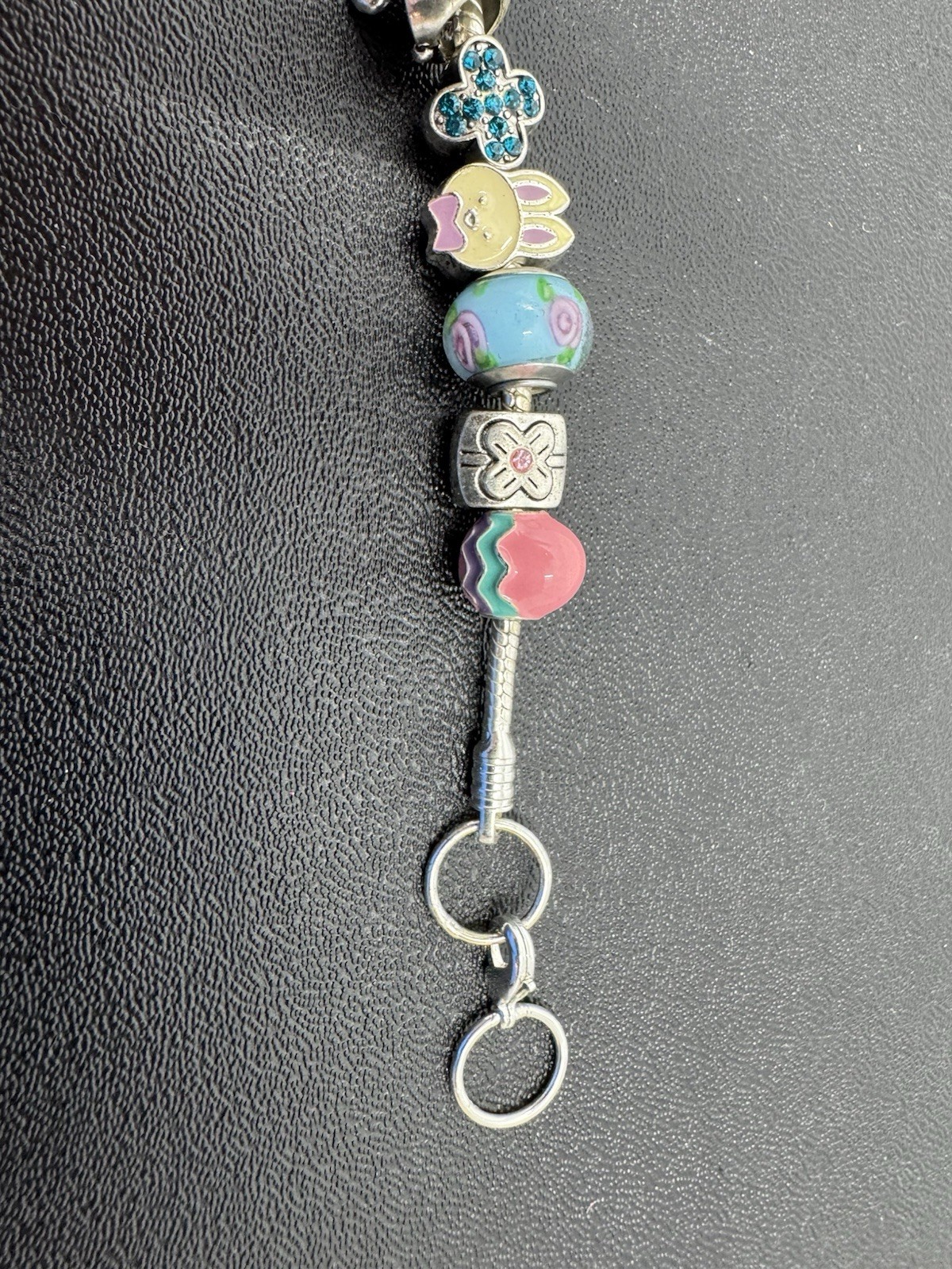 Willabee and Ward Monthly Charm Bracelet APRIL Silver Easter Bunny