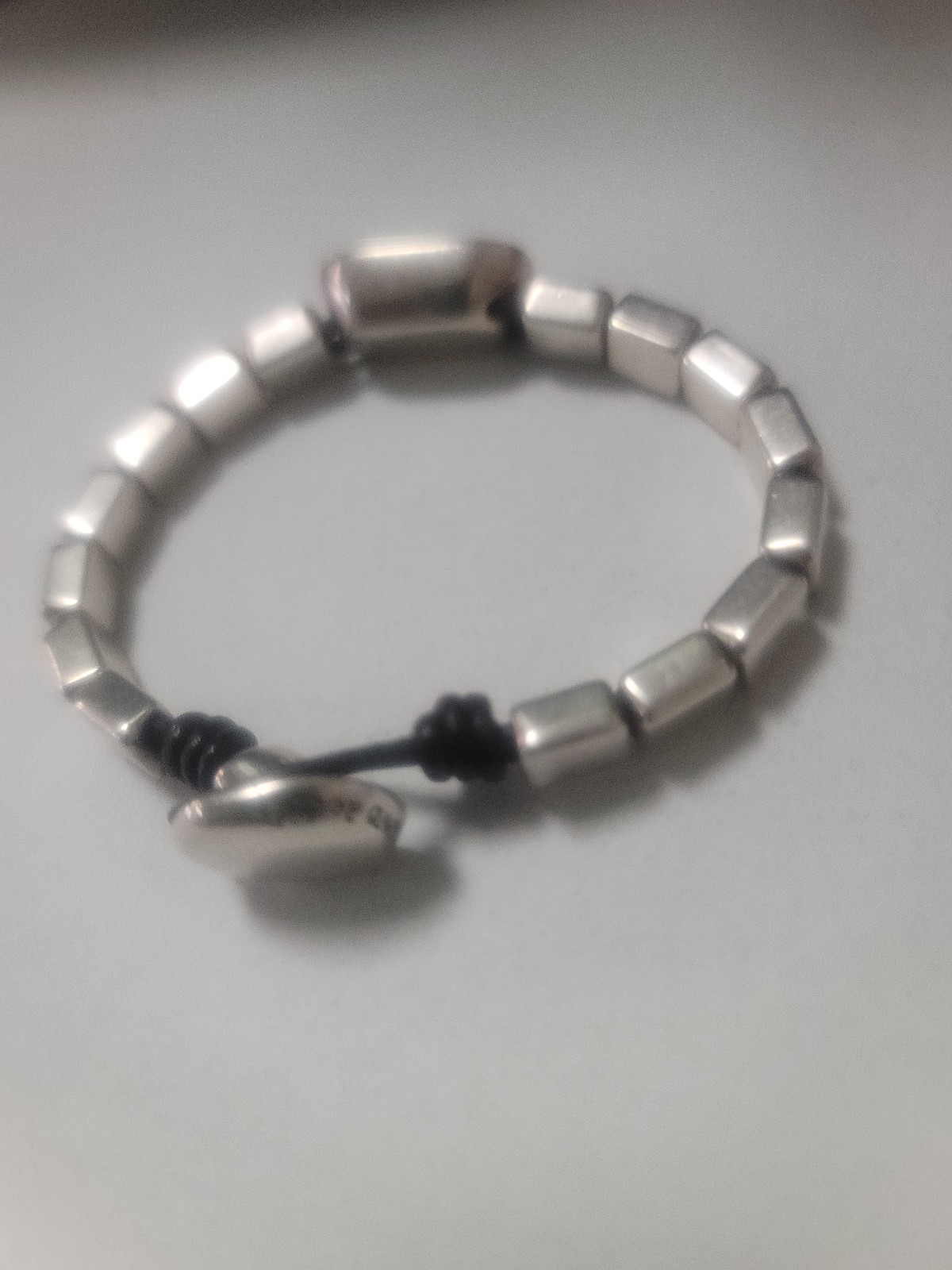 NEW Uno de 50 ANACONDA White Crystal Silver Plated Leather Bracelet Medium