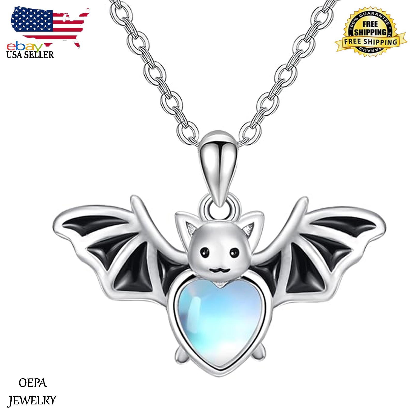 925 Sterling Silver Halloween Bat Necklace Bat Necklace for Women Pendant