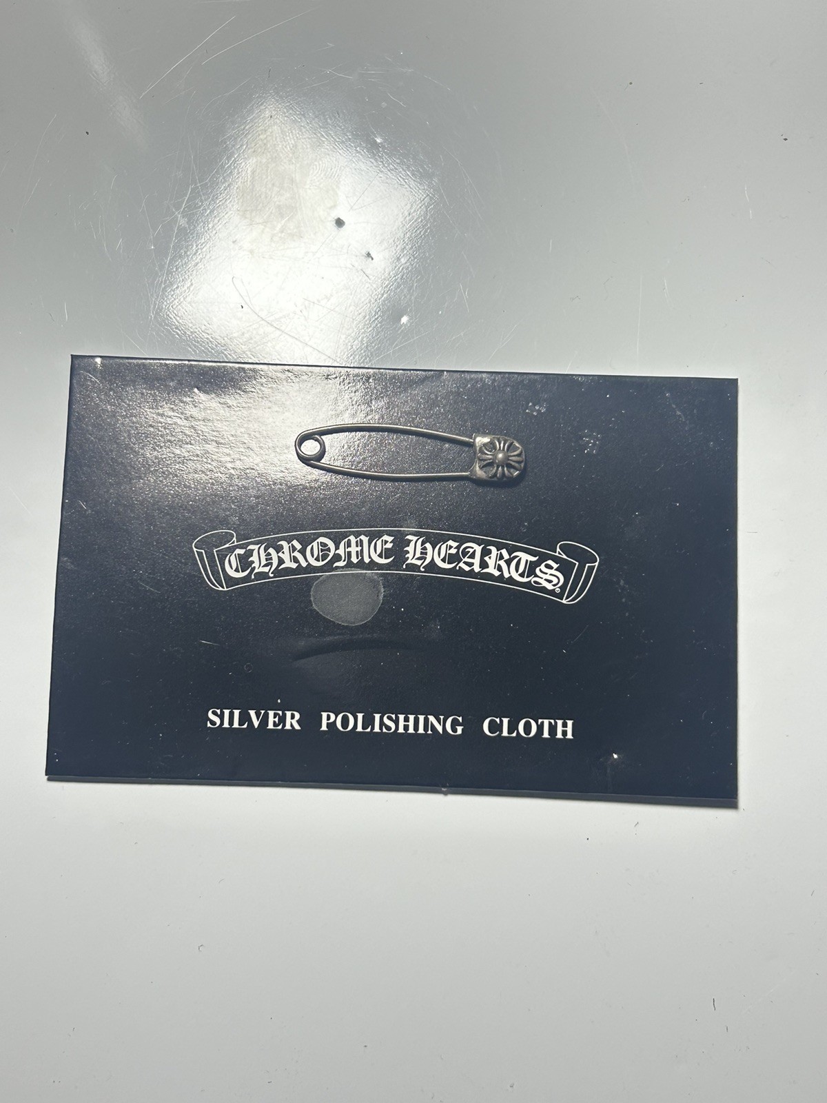 Authentic Chrome Hearts Small Safety Pin Earring + CH Cloth .925 Silver