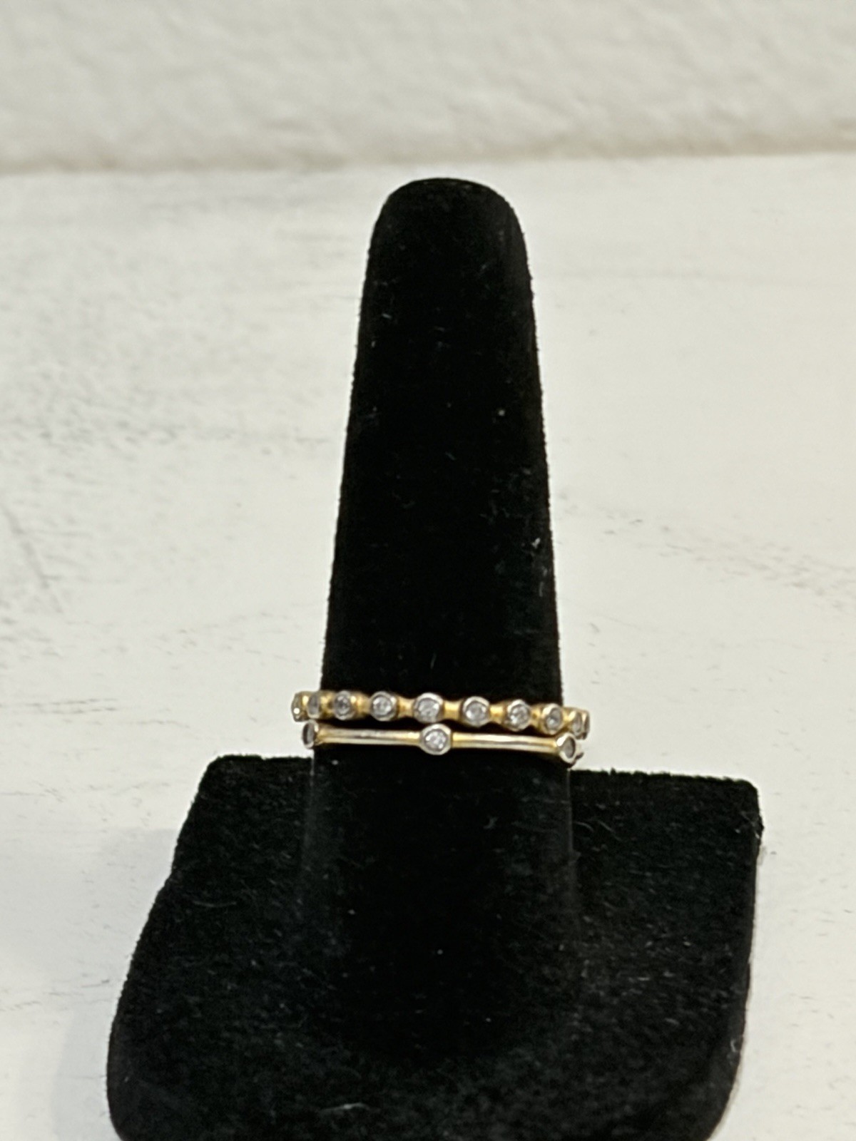 Freida Rothman Two Stacking Rings Sz 6 Sterling Silver 925