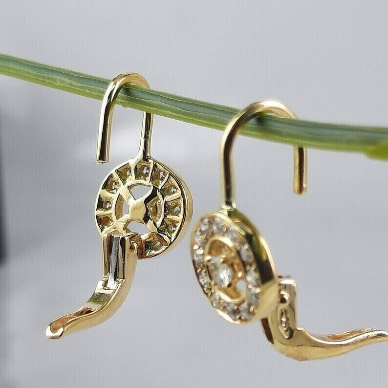 2Ct Round Cut Simulated Diamond Drop Stunning Earrings In 14K Yellow Gold Plated