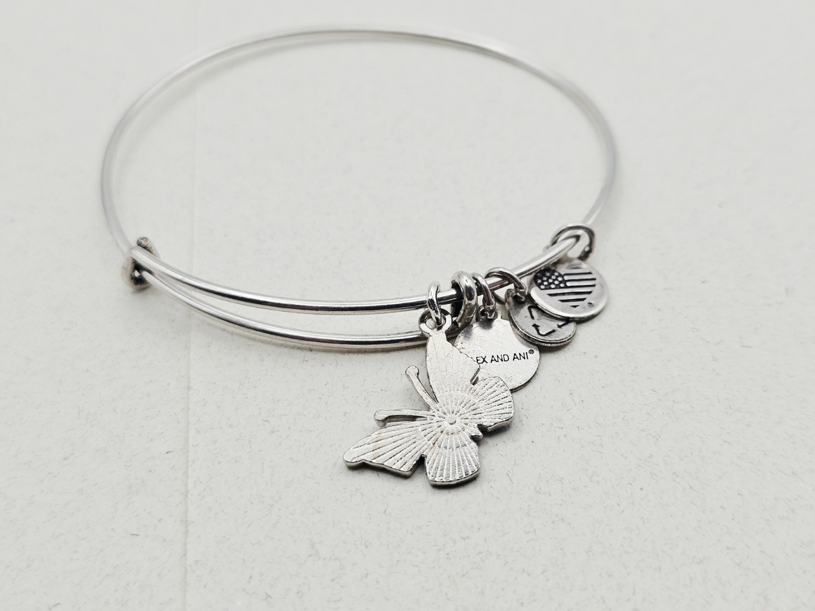 Alex Ani Silver Bracelet With Yellow Butterfly 🦋 🦋 Generic Metal Charm ✨️
