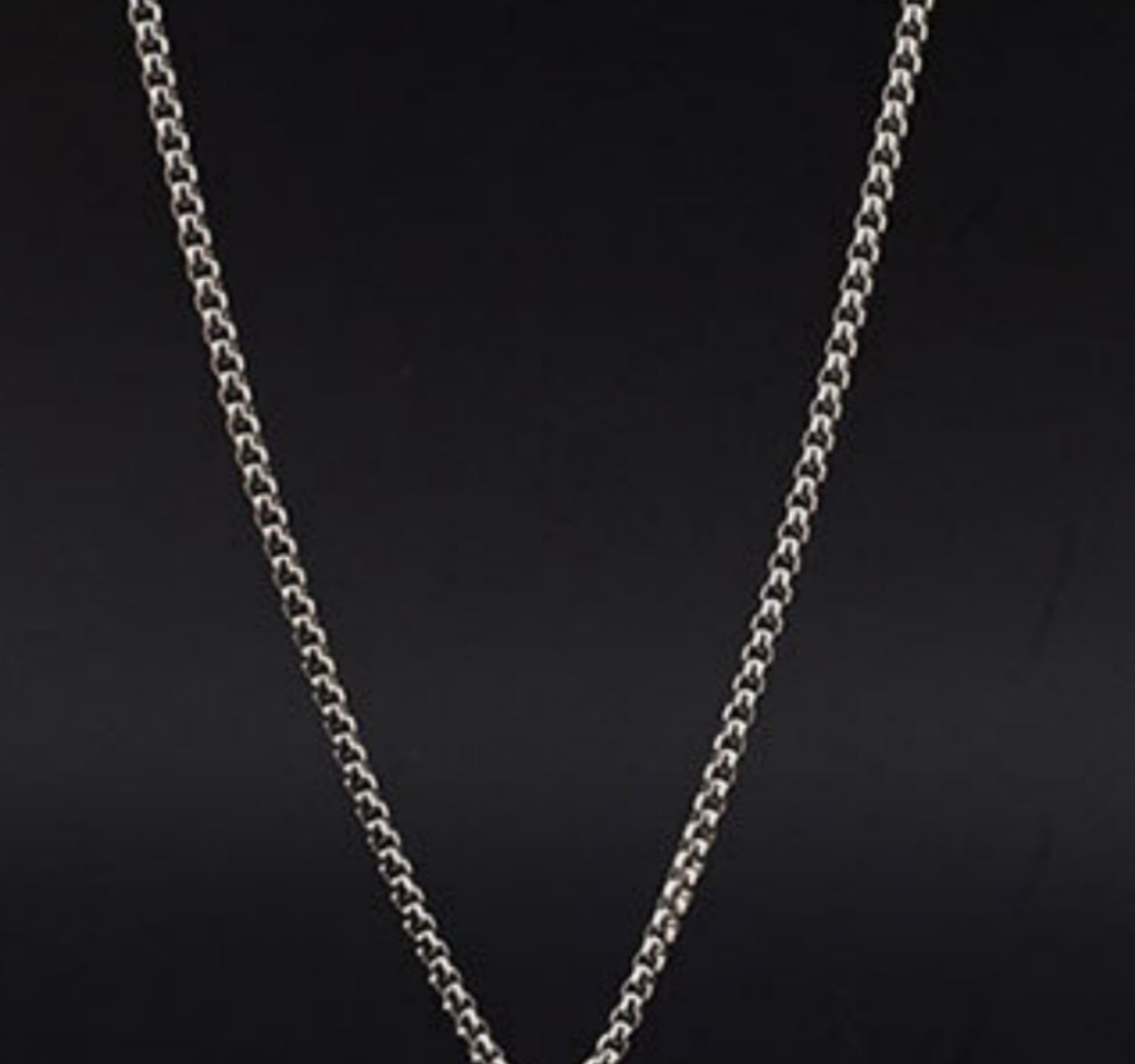 2.5mm Silver Plated Box Chain Necklace Without Pendant for Men Single Chain