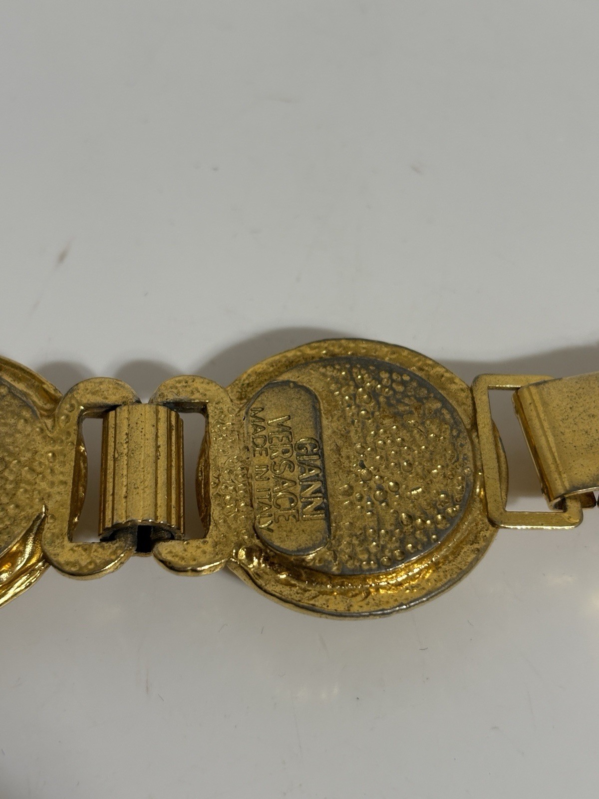 Vtg Gianni Versace Gold Black Medusa Bracelet